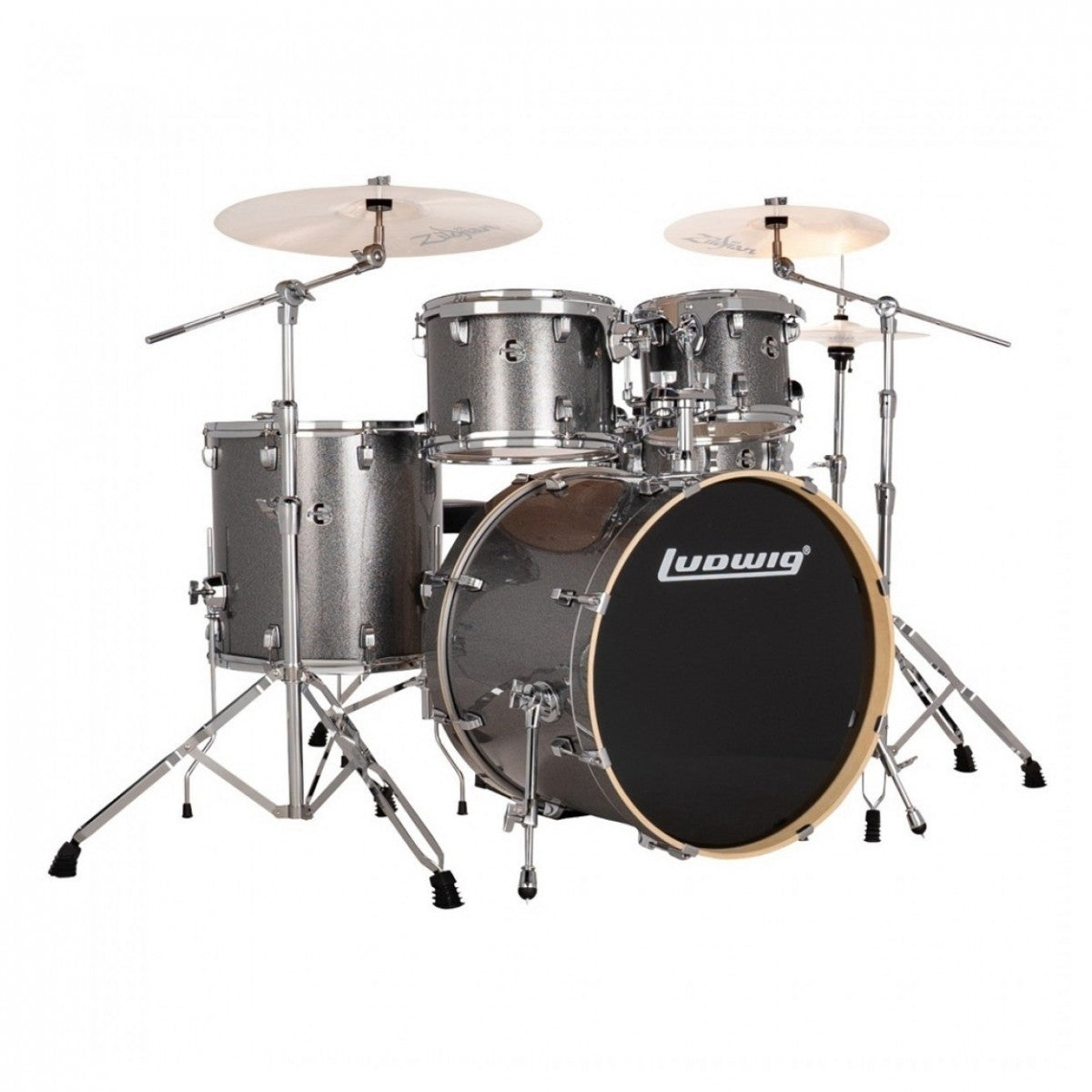 Ludwig Evolution 22'' 5pc Drum Kit w/Cymbals, Platinum